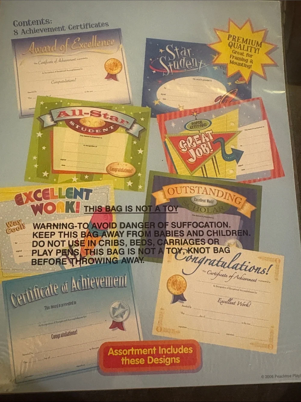 🔥5 FOR $25🔥 Award of Excellence Certificates - Pack of 8